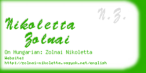 nikoletta zolnai business card